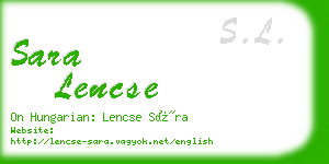 sara lencse business card